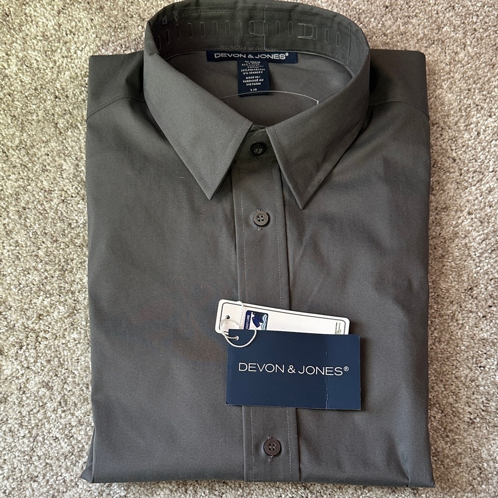 Devon & Jones Men's Charcoal Dress Shirt